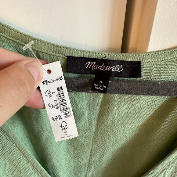 NWT Madewell Leedra Button-Front Midi Dress in Gatehouse Green Size 8 - Picture 6 of 9